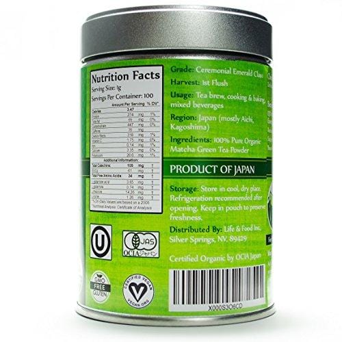 Organic Ceremonial Matcha - Emerald Class - Chef's Choice Quality Japanese Matcha Powder, Kosher, USDA (100g)