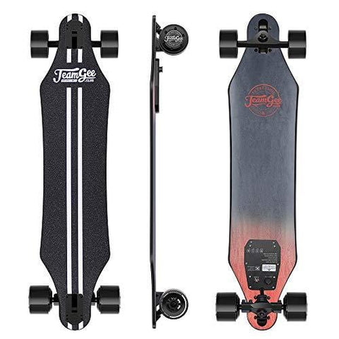 teamgee H5 37" Electric Skateboard with UL Certification E503354, 22 MPH Top Speed, 760W Dual Motor, 11 Miles Range, 14.5 Lbs, 10 Layers Maple Longboard with Wireless Remote Control