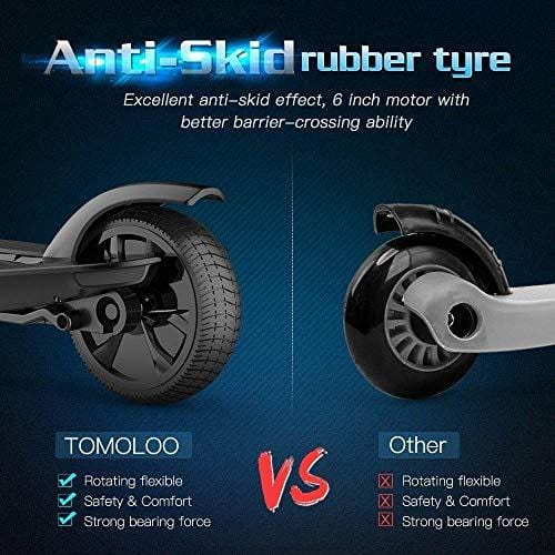 TOMOLOO Electric Skateboard with Remote Controller, 3-Wheel All Terrain Longboard 15.5 MPH Top Speed, 265 lbs Max Load with LED Night Lights