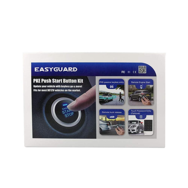EASYGUARD EC002-HY-NS Smart Key PKE car Alarm System with keyless Entry Remote Engine Start Stop Engine Start Stop Button Touch Password keypad Shock Alarm Warning