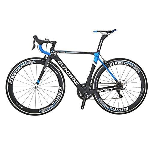 Eurobike EUR900 50CM Carbon Frame Road Bike 18 Speed 700C Racing Bicycle Black-Blue 60