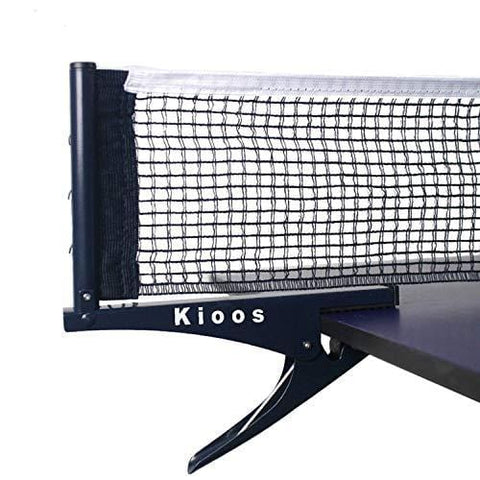Kioos Collapsible Table Tennis Net Professional Steel Pingpong Net Clip Grip Mesh Training Competition Portable Tension Adjustable Post (Navy Blue)