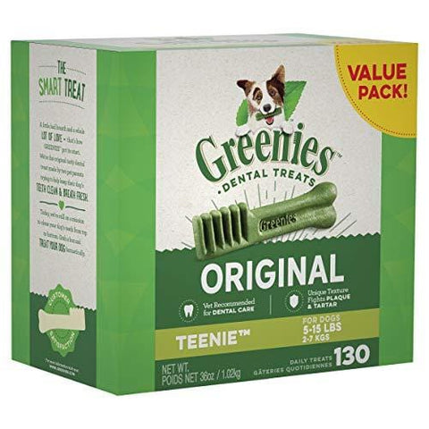 GREENIES Original TEENIE Natural Dental Dog Treats, 36 oz. Pack (130 Treats)