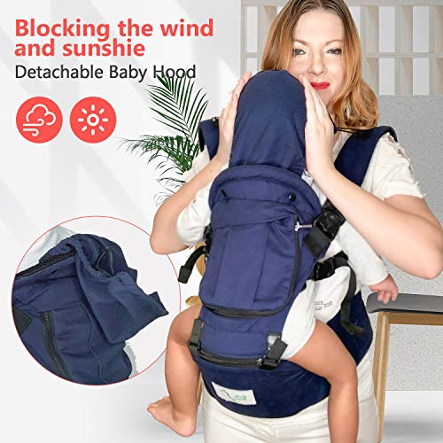 BABY STEPS Baby Carrier Hip Seat Ergonomic 6-in-1, Soft Carrier hipseat for All Seasons, Adjustable Waistband 6 Comfortable & Safe Positions, Perfect for Alone Nursing from Infant to Toddlers