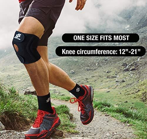 Sleeve Stars Knee Support Brace with Neoprene Compression Stabilizer, Open Patella & Adjustable Straps for Basketball, Arthritis, Running and Hiking