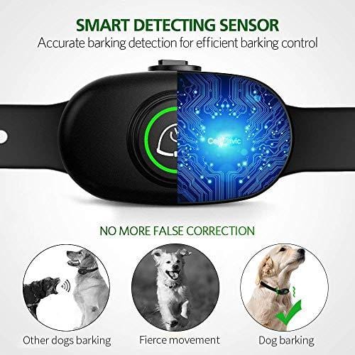 Dog Bark Collar, Humane Anti Barking Training Collar, Adjustable Stop Barking Collar for Small Medium Large Dogs, Best No Barking Control Dog Collar by Moer Sky