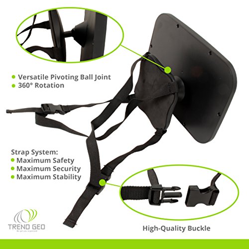 Trendgeo Baby Car Mirror for Back Seat 360 Wide Angle Baby Mirror for Car Rear Facing & Front Facing Car Back Seat Full View Infant Easy Installation on Headrest for Baby Toddler Children