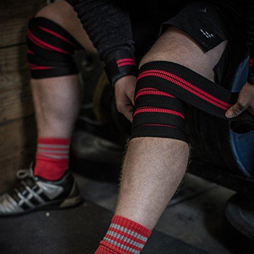 Harbinger 46300 Red Line 78-Inch Knee Wraps for Weightlifting (Pair)