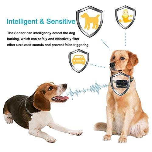 [Newest 2019]Dog Bark Collar-5 Adjustable Sensitivity and Intensity Levels-Dual Anti-Barking Modes-Rechargeable/Rainproof/Reflective -No Barking Control Dog shock Collar for Small Medium Large Dog