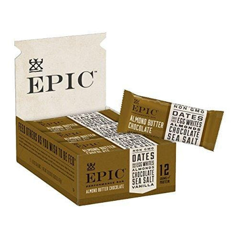 Epic Provisions EPIC Performance Bar Almond Butter Chocolate, 16.83 oz, 9 Count