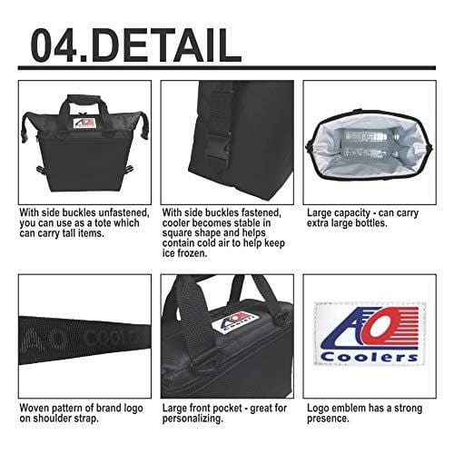 AO Coolers Original Soft Cooler with High-Density Insulation, Navy Blue, 24-Can