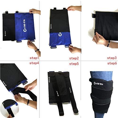 WORLD-BIO Large Knee Ice Pack Cold Therapy Wrap for Knees Legs Thighs Injuries, Medical Freezable Compression Gel Packs for Post Surgery Recovery, Muscle Aches Relief - 2 Elastic Neoprene Straps