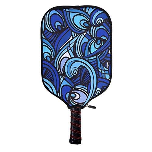 Hipiwe Pickleball Paddle Cover Case Neoprene Pickleball Racquets Rackets Protective Cover Sleeve Bag Fits Most Rackets - Protect Your Paddle - Pack of 2 (Ethnic Style Blue)