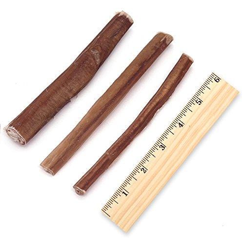 GigaBite 6 Inch Slim Odor-Free Bully Sticks (25 Pack) - USDA & FDA Certified All Natural, Free Range Beef Pizzle Dog Treat - By Best Pet Supplies