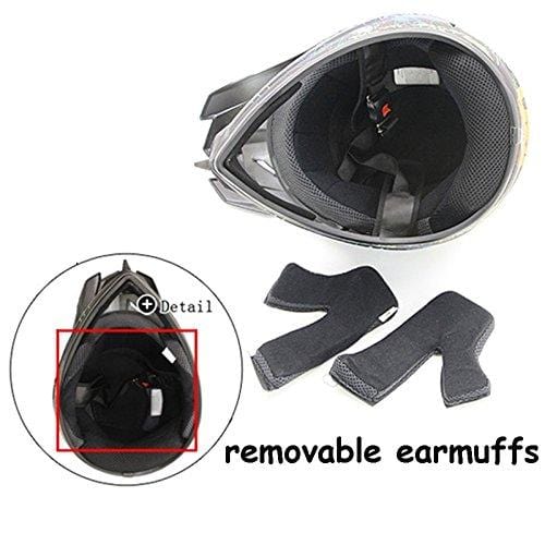 Miidii Men Helmet + Goggles + Gloves Racing Off-Road Helmet Dirt Bike ATV Gear Motocross Helmet (Color 5,XL)