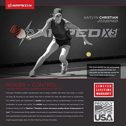 Selkirk Amped Pickleball Paddle - USAPA Approved - X5 Polypropylene Core - FiberFlex Fiberglass Face - 5 Sizes: Epic, S2, Omni, Maxima, and INVIKTA (Epic Midweight - Sapphire Blue)