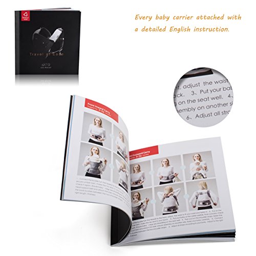 Bebamour Baby Carrier with Hip Seat 6 in 1 Ergonomic Baby Carrier Backpack (Grey)