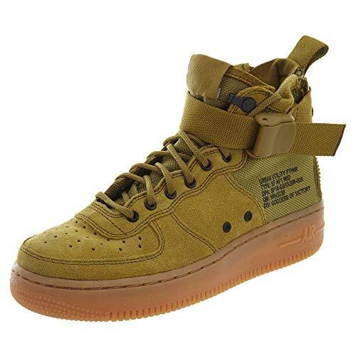 Nike Kids SF AF1 Mid Basketball Shoe (GS) (5 M US Big Kid, Desert Moss)