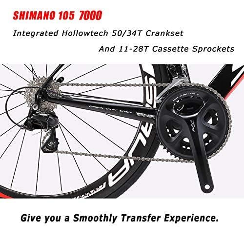SAVADECK Herd 6.0 T800 Carbon Fiber 700C Road Bike Shimano 105 5800 Groupset 22 Speed Carbon Wheelset Seatpost Fork Ultra-Light 18.3 lbs Bicycle Black Grey 50cm