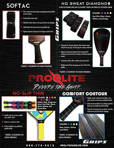 Prolite No-Sweat Diamond Grip (Pink Underlay) for Pickleball Paddles, Racquetball, Squash, Platform Tennis, Badminton and More