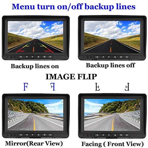 Emmako Digital Wireless Backup Camera and 7'' Monitor System For RV/Truck/Trailer/Camper,Upgraded Newest Camera For True Color Adjustable Rear/Front View, Guide Lines ON/Off, IP69K Waterproof