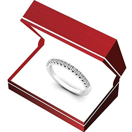 Dazzlingrock Collection 0.25 Carat (ctw) 14K Round White Diamond Ladies Stackable Wedding Band 1/4 CT, White Gold, Size 5.5
