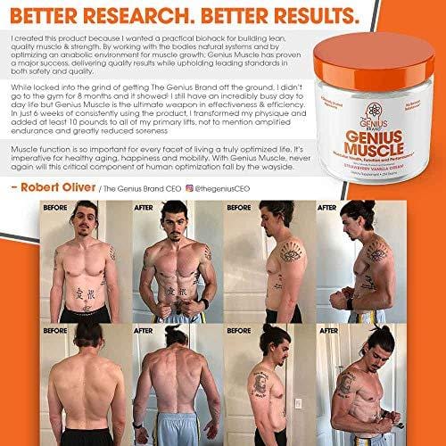 Genius Muscle Builder - Best Natural Anabolic Growth Optimizer for Men & Women | True Weight Gainer Workout Supplement for Steel Physique | Clear Plateaus & Gain Mass in 7 Days with HMB, PA & Peak02