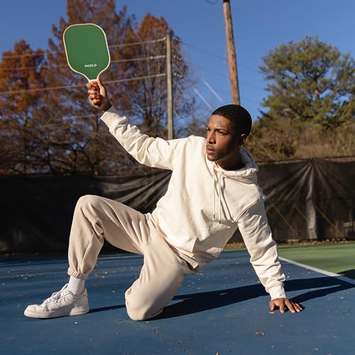 PICKLD Stylish Premium Pickleball Paddle Racket | Durable Fiberglass Surface | Honeycomb Core | Perfect Addition to a Pickleball Set | Indoor Outdoor Pickle Ball Paddle (Leaf Green)