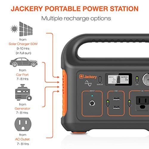 Jackery Portable Power Station Explorer 240, 240Wh Emergency Backup Lithium Battery, 110V/200W Pure Sinewave AC Outlet, Solar Generator for Outdoors Camping Travel Fishing Hunting