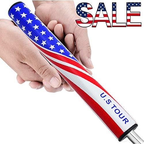 Kofull Golf Putter Grips PU Comfortable Standard Slim 2.0/Midsize 3.0 for Choice American Flag Putter Grip Non-Slip Lightweight Golf Grip (Slim 2.0)