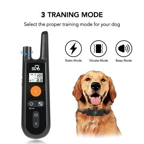 Dog Training Collar - Rechargeable Dog Shock Collar w/3 Training Modes, Beep, Vibration and Shock, 100% Waterproof Training Collar, Up to 1000Ft Remote Range, 0~99 Shock Levels Dog Training Set
