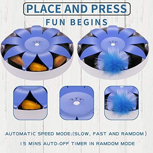 WingPet Interactive Electronic Cat Toy with Magnetic Mouse Automatic Spinning, Funny Chasing Teaser, Stimulate Cat's Senses & Hunting Instincts
