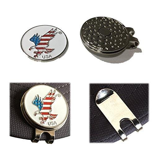 BUNDLE 2017 GOLFBUDDY VOICE2 VOICE 2 GOLF GPS RANGEFINDER CADDIE BLACK COMES WITH 1 CUSTOM BALL MARKER AND HAT CLIP SET - AMERICAN EAGLE