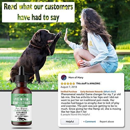 Hemp Oil for Dogs & Cats - Dog Anxiety Relief, Joint Support for Dogs, Great for Healthy Skin and Coat - Good Source of Omega 3 for Dogs - Organic - Made in USA - Apply to Dog Calming Treats - Dog