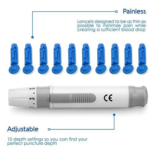 KetoBM Ketone Blood Meter Kit - Complete Monitoring System for Ketogenic Diet and Ketosis Testing (Vial Strips)