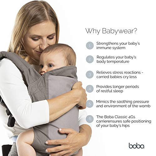 Boba Baby Carrier Classic 4Gs - Dusk - Backpack or Front Pack Baby Sling for 7 lb Infants and Toddlers up to 45 pounds