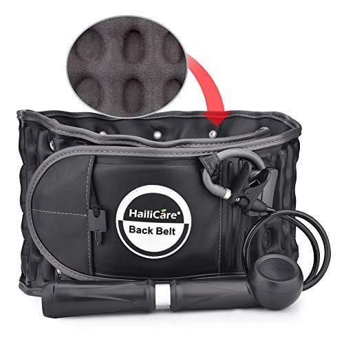 HailiCare Physio Decompression Back Belt Back Brace Back Pain Lower Lumbar Support Back Massage, one Size for 29inches to 49 inches Waists (Black)