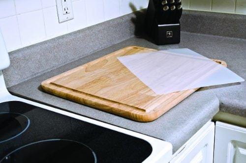 Camco Hardwood Cutting Board and Stove Topper With Non-Skid Backing, Includes Flexible Cutting Mat