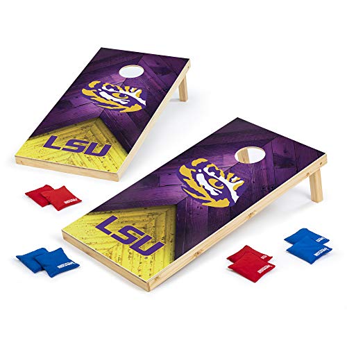 Wild Sports Lousiana State Tigers NCAA Cornhole Outdoor Game Set, 2' x 4' Foot – Tournament Series