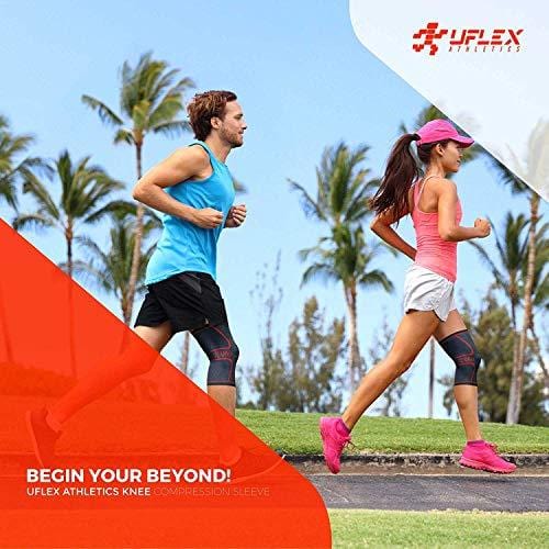 UFlex Athletics Knee Compression Sleeve Support for Running, Jogging, Sports - Brace for Joint Pain Relief, Arthritis and Injury Recovery - Single Wrap (X-Large)