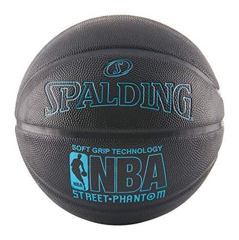 Spalding 71022 NBA Street Phantom Official Outdoor Basketball, Neon Blue/Black, Size 7/29.5"