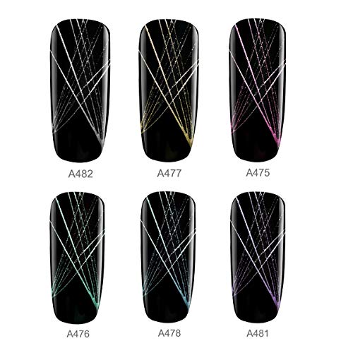 ROSALIND Metal Spider Gel Nail Polish Pull Wire for Nail Art Design Acrylic Nail Paste Painting Decoration Draw Silk Varnish Need UV Dryer Lamp