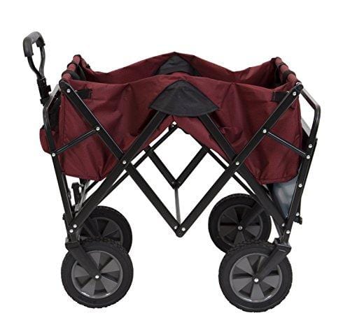 Mac Sports Collapsible Outdoor Utility Wagon with Folding Table and Drink Holders, Maroon [product _type] Mac Sports - Ultra Pickleball - The Pickleball Paddle MegaStore