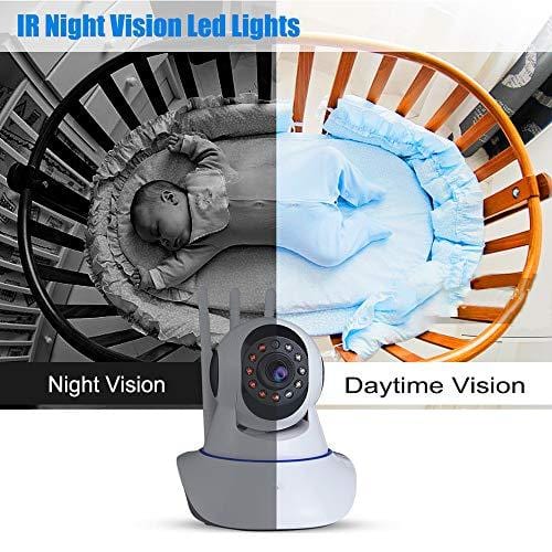 Video Baby Monitor with Camera and Audio,1080P Wifi Indoor Home Security Surveillance IP Cameras for Home Pet Dog Camera with Night Vision&2 Way Audio--(Youtube Set up Video)