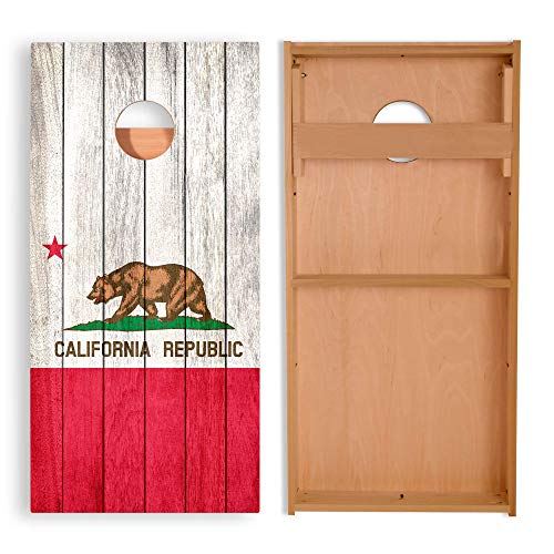 Official Cornhole Boards & Bags Set - American Cornhole Association - California Bear - Heavy Duty Wood Construction - Regulation Size Bean Bag Toss for Adults, Kids - Lawn, Tailgate, Camping