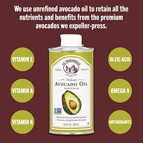 La Tourangelle Avocado Oil 16.9 Fl. Oz., All-Natural, Artisanal, Great for Salads, Fruit, Fish or Vegetables, Buttery Flavor