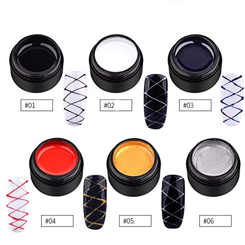 Acamifashion DIY Pulling Line Silk Spider Painting Drawing Gel UV Nail Art Varnish Lacquer White