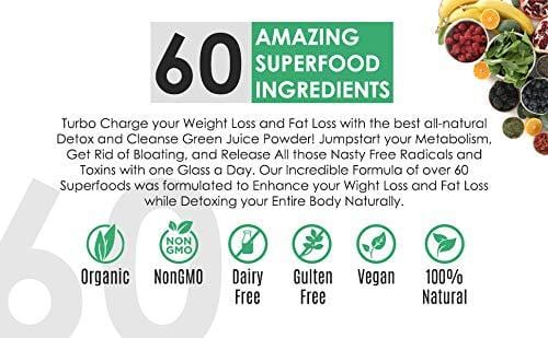 Generation Greens Powder | Best Organic Superfood Green Powder | 60 Powerful Super foods ( Spirulina, Chlorella, Wheat Grass), Probiotics, Enzymes |GMO FREE