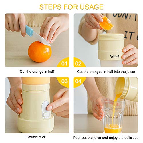 Portable Blender, G-TING Collapsible Personal Smoothies Blender Cordless, Single Serve Mini Blender 500ml USB Rechargeable Small Juice Mixer Portable Juicer Shakes, Smoothies, Home, Travel & Gym