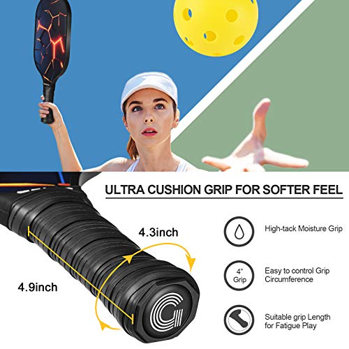 Gonex Pickleball Paddles Set of 2 Graphite Pickleball Set Pickleball Rackets Equipment with Pickleball Racquet, Honeycomb Composite Core, Balls and Carry Bag